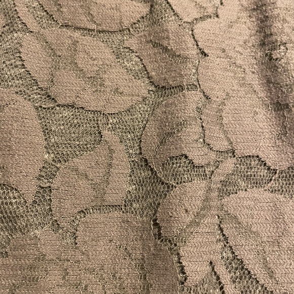 5/$25 Hollister quarter length grey shirt with lace design on front. - Picture 3 of 4